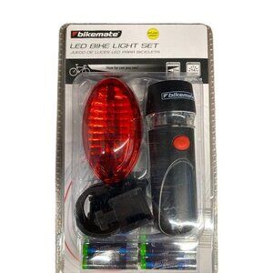 Bikemate LED Bike Light Set Front Back Batteries NIP adjustable settings